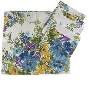 Lot of 6 Waverly Summer Garden Napkins Floral  Cloth 15" x 14" Dining Luncheon